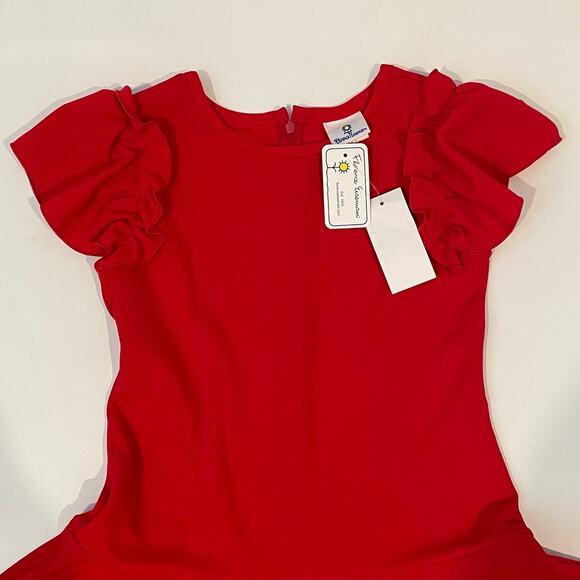 NWT Florence Eiseman Size 14 Crepe Scuba Dress with Ruffle Sleeve - Picture 2 of 4